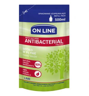 ON LINE ANTIBACTERIAL HAND WASH LIME REFILL 500ML