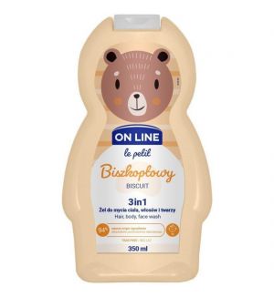 ON LINE KIDS HAIR, BODY, FACE WASH 3 IN 1 BISCUIT 350ML