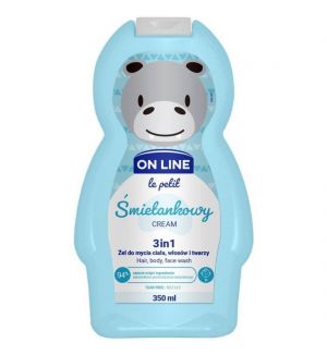 ON LINE KIDS HAIR, BODY, FACE WASH 3 IN 1 CREAM 350ML