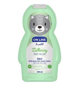 ON LINE KIDS HAIR, BODY, FACE WASH 3 IN 1 FRUIT JELLIES 350ML