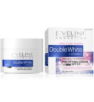 EVELINE SKIN CARE EXPERT DOUBLE WHITE MATTIFYING DAY & NIGHT CREAM SPF 20 50ML