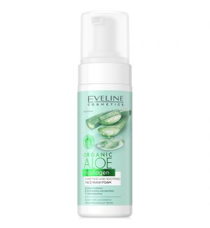 EVELINE ORGANIC ALOE+COLLAGEN PURIFYING & SOOTHING FACE WASH FOAM 150ML