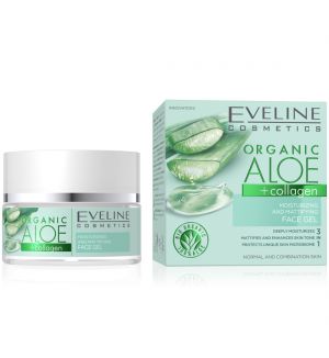 EVELINE ORGANIC ALOE+COLLAGEN MOISTURIZING & MATTIFYING FACE GEL 50ML