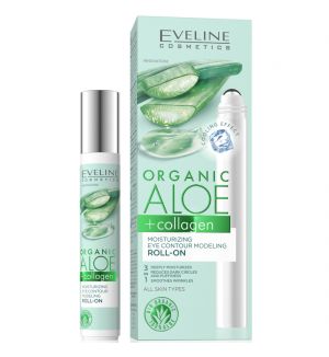 EVELINE ORGANIC ALOE+COLLAGEN MOISTURIZING EYE CONTOUR MODELING ROLL-ON 15ML