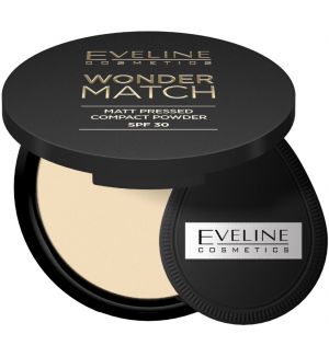 EVELINE WONDER MATCH MATT PRESSED COMPACT POWDER SPF 30 NO 01 LIGHT BEIGE 8G