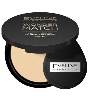 EVELINE WONDER MATCH MATT PRESSED COMPACT POWDER SPF 30 NO 02 MEDIUM BEIGE 8G
