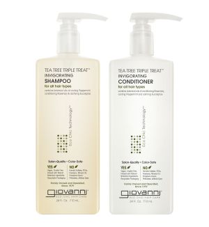 (BUNDLE OF 2) GIOVANNI TEA TREE TRIPLE TREAT SHAMPOO & CONDITIONER 710ML