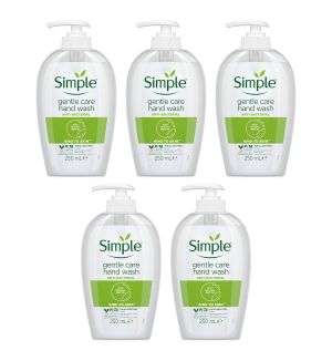 (BUNDLE OF 5) SIMPLE KIND TO SKIN GENTLE CARE ANTIBACTERIAL HAND WASH 250ML