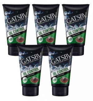 (BUNDLE OF 5) GATSBY OIL CONTROL CLAY POWDER DOUBLE BENEFITS FACE WASH 100G
