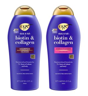 (BUNDLE OF 2) OGX BIOTIN & COLLAGEN SHAMPOO & CONDITIONER 577ML