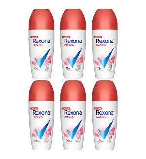 (BUNDLE OF 6) REXONA WOMEN DEODORANT ROLL ON PASSION 45ML (EXP:02/2026)
