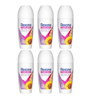 (BUNDLE OF 6) REXONA WOMEN DEODORANT ROLL ON VITAMIN+BRIGHT SUNFLOWER CARE 45ML