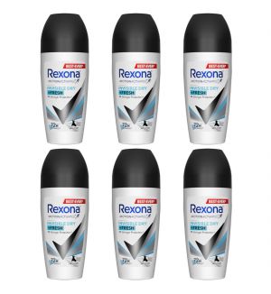 (BUNDLE OF 6) REXONA DEODORANT ROLL ON INVISIBLE DRY FOR WOMEN 45ML