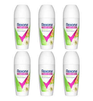 (BUNDLE OF 6) REXONA DEODORANT ROLL ON NATURAL BRIGHTENING FRESH LILY FOR WOMEN 45ML