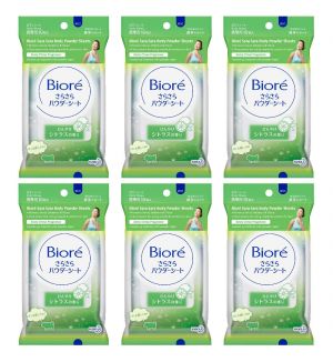 (BUNDLE OF 6) BIORE SARA SARA BODY POWDER SHEETS ZESTY CITRUS 10'S