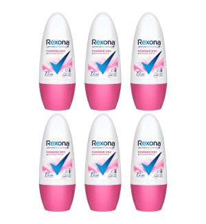 (BUNDLE OF 6) REXONA WOMEN DEODORANT ROLL ON POWDER DRY 45ML