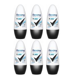 (BUNDLE OF 6) REXONA WOMEN DEODORANT ROLL ON INVISIBLE DRY+FRESH 45ML