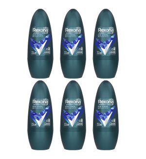 (BUNDLE OF 6) REXONA MEN DEODORANT ROLL ON ICE COOL 45ML