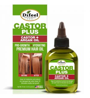 DIFEEL CASTOR PLUS ARGAN PRO-GROWTH + HYDRATING PREMIUM HAIR OIL 75ML