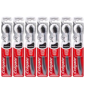 (BUNDLE OF 7) COLGATE TOOTHBRUSH 360 CHARCOAL (MEDIUM)