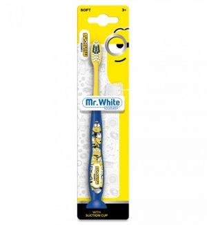 MR WHITE MINIONS TOOTHBRUSH WITH SUCTION AND COVER