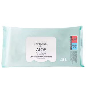 BYPHASSE MAKE UP REMOVER WIPES 40'S ALOE VERA - SENSITIVE SKIN