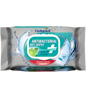 ULTRA COMPACT ANTIBACTERIAL WET WIPES 100'S