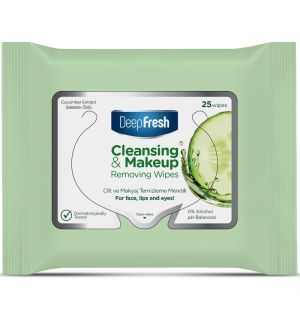 DEEP FRESH CLEANSING & MAKEUP REMOVING WET WIPES WITH CUCUMBER EXTRACT 25S