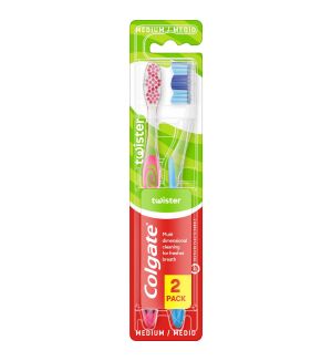 COLGATE TOOTHBRUSH TWISTER MEDIUM 2 PACK