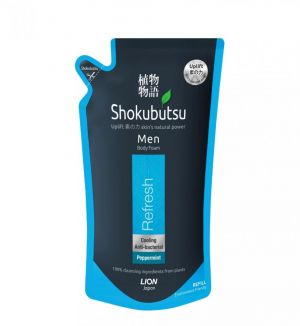 SHOKUBUTSU MEN BODY FOAM REFILL 600ML REFRESH