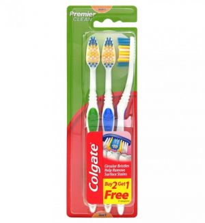 COLGATE TOOTHBRUSH PREMIER CLEAN 3 PACK (SOFT)
