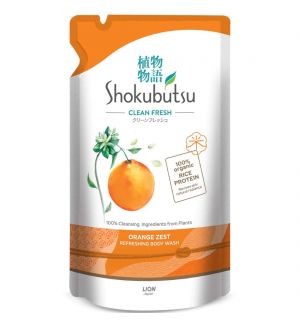 SHOKUBUTSU ORANGE ZEST REFRESHING BODY WASH REFILL 500G