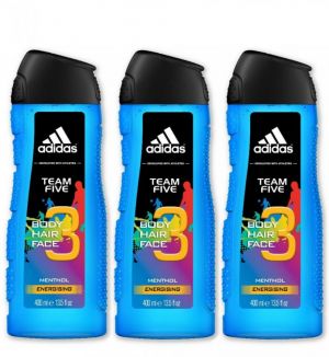 ADIDAS 3 IN 1 SHOWER GEL TEAM FIVE 400ML X 3 QTY