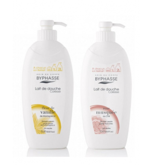 (BUNDLE OF 2) BYPHASSE SHOWER CREAM 1L (1xROSE & 1xVANILLA) 