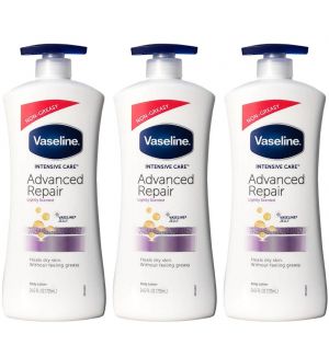 (BUNDLE OF 3) VASELINE INTENSIVE CARE ADVANCED REPAIR LOTION 725ML (LIGHTLY SCENTED)