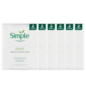 (BUNDLE OF 6) SIMPLE PURE SOAP FOR SENSITIVE SKIN 2X100GM