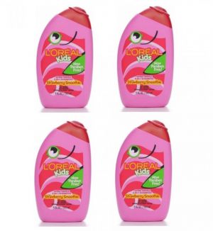 Loreal kids 2 in 1 shampoo detangles & conditioner hair (strawberry smoothie) x4 bottles