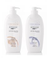 (BUNDLE OF 2) BYPHASSE SHOWER CREAM 1L (1xMILK PROTEIN & 1xCARESSE COCONUT) 